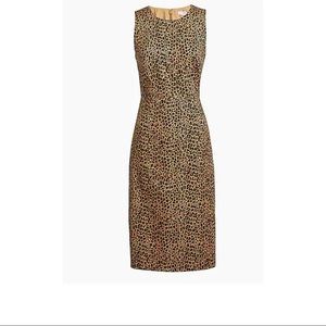 Sleeveless leopard sheath dress